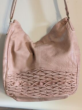 Soft Cream Woven Leather Shoulder Hobo Bag